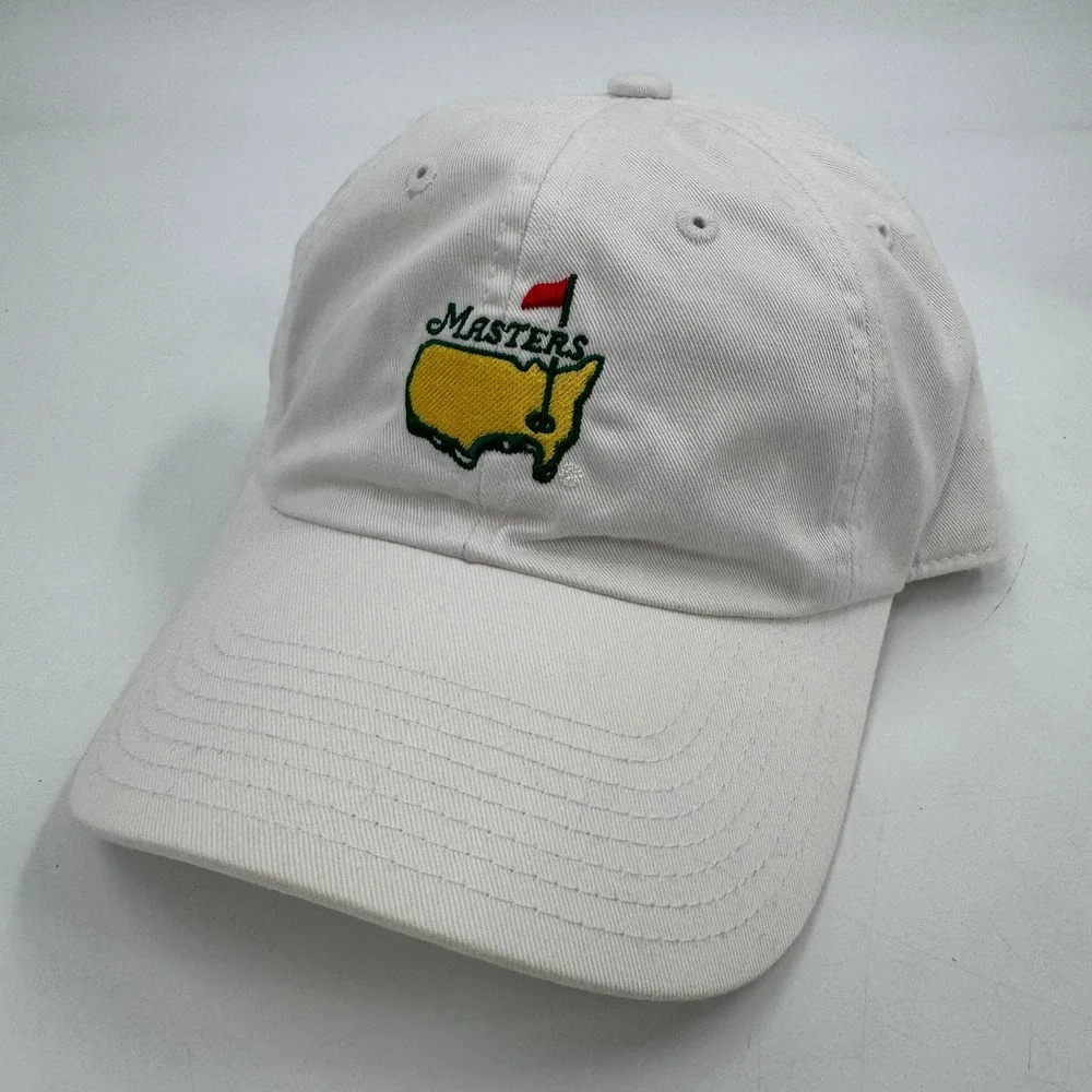 American Needle Masters Golf Hat Unisex Adjustable White‎ Embroidered Logo Cap